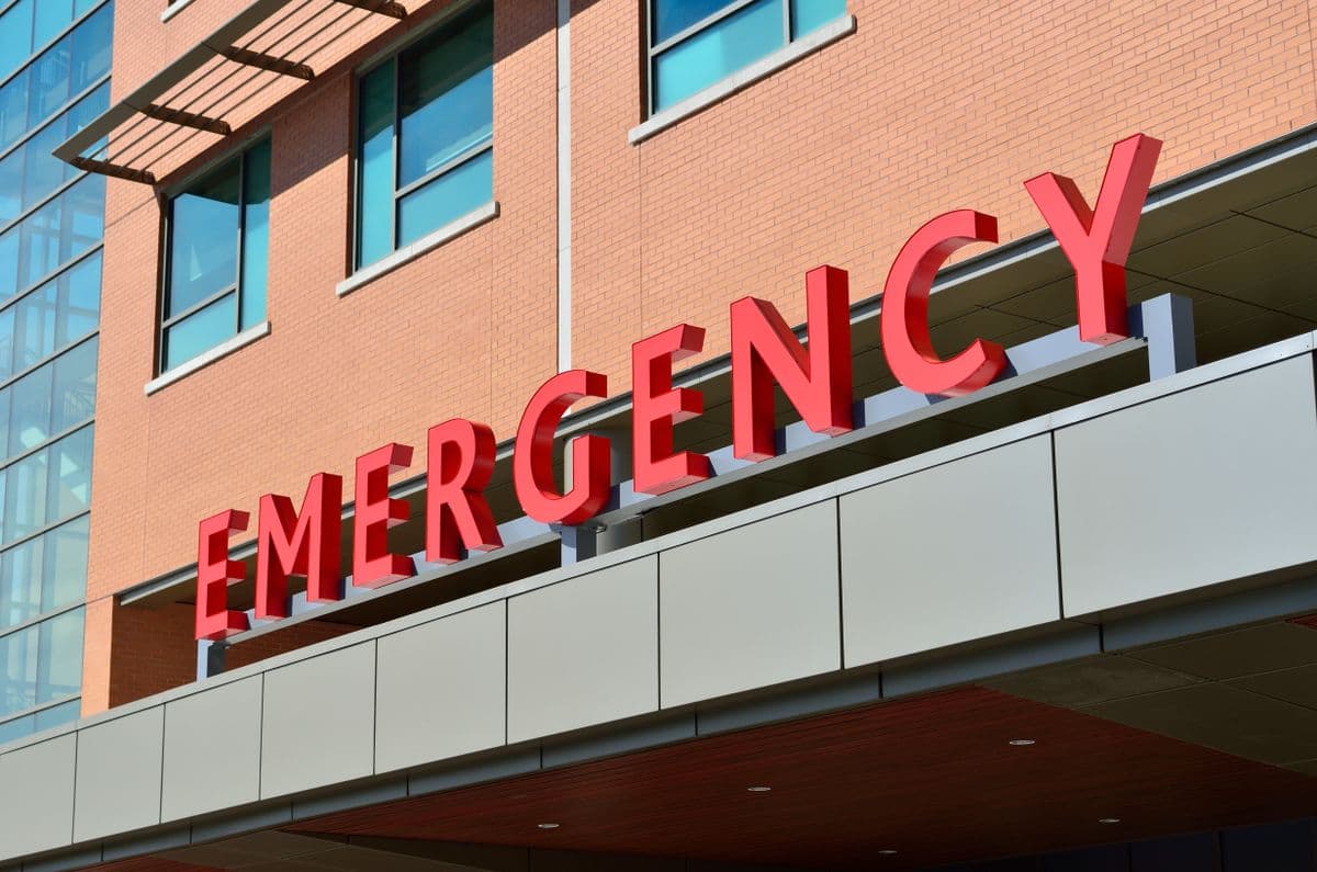 Modern hospital building representing healthcare equipment and hospital supply services